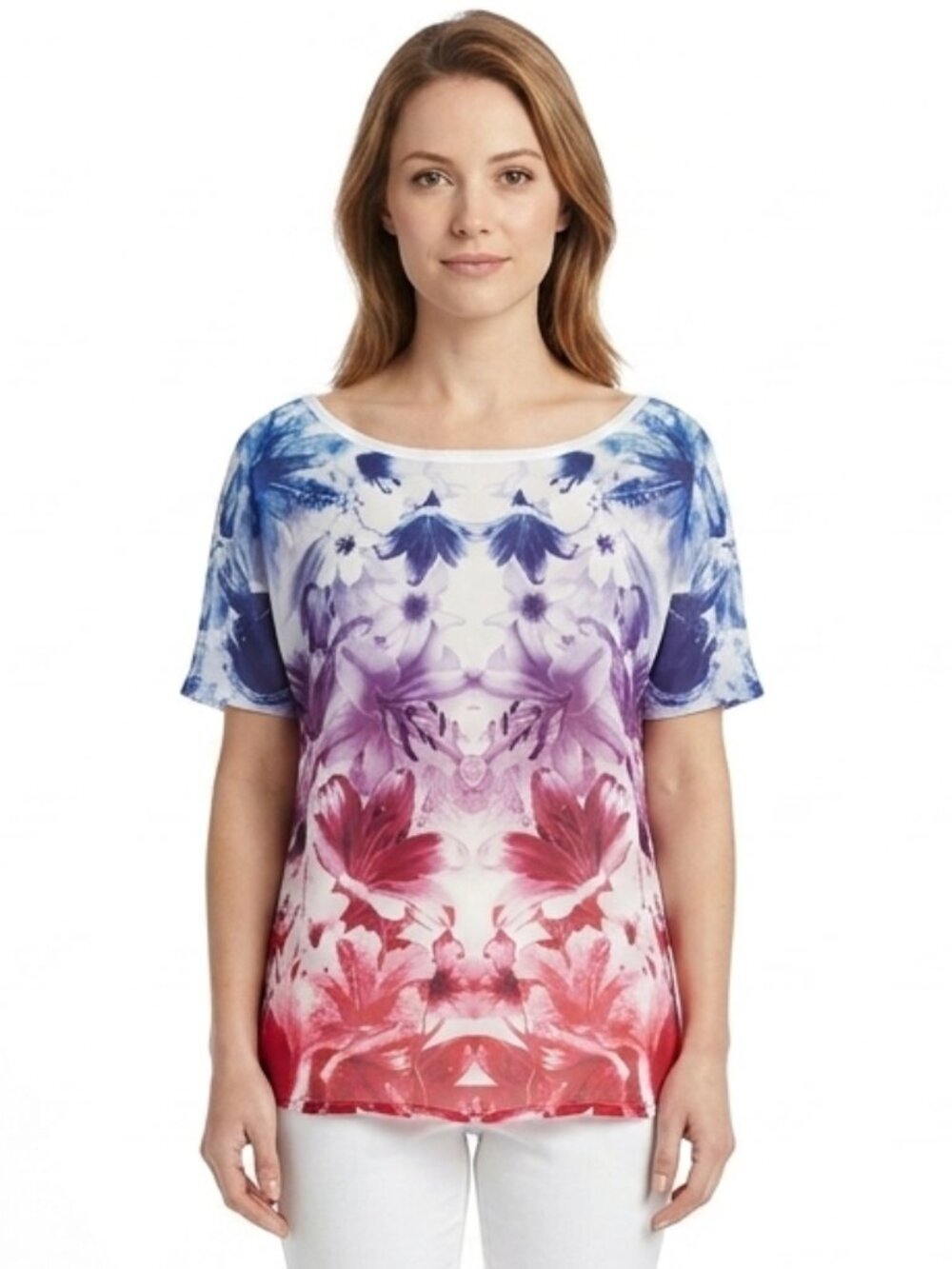 Vero Moda Chiffon/Jersey Gradient Dyed Pull On Blouse- Sz. Sm